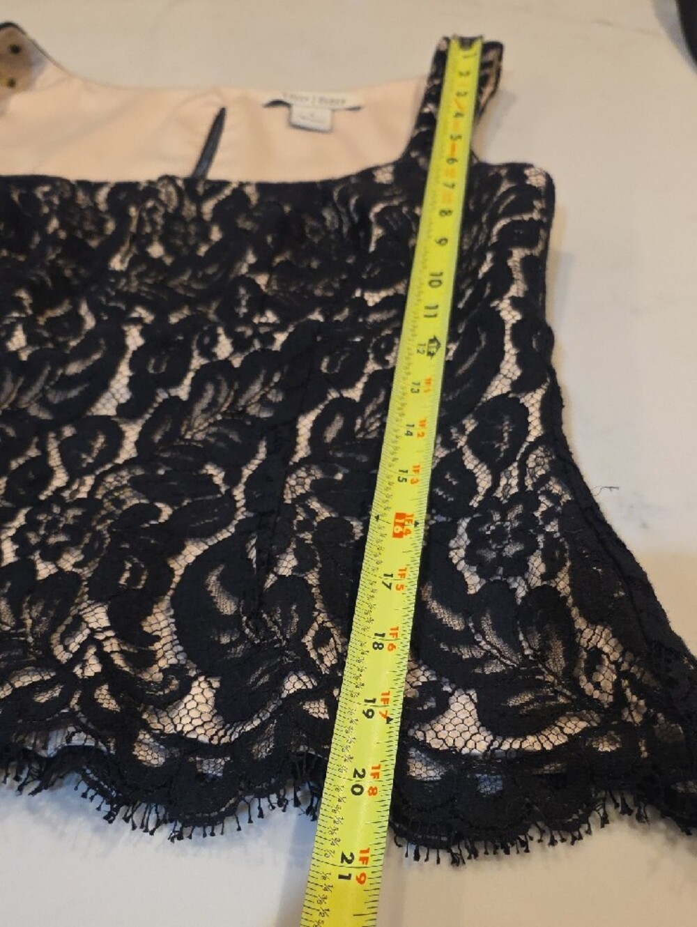 White House Black Market Black Floral Lace Square-Neck Corest Top - Picture 4 of 10